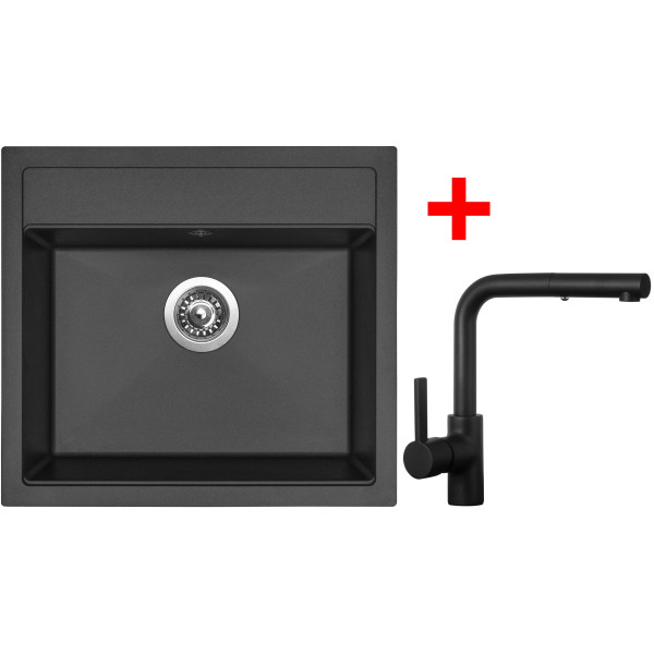 Sinks SOLO 560 Pureblack + ENIGMA S Černá matná