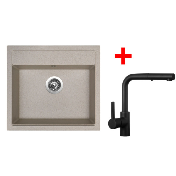 Sinks SOLO 560 Avena + ENIGMA S Černá matná