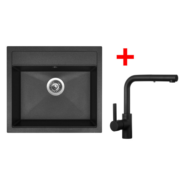 Sinks SOLO 560 Granblack + ENIGMA S Černá matná