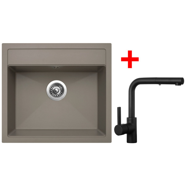 Sinks SOLO 560 Truffle + ENIGMA S Černá matná