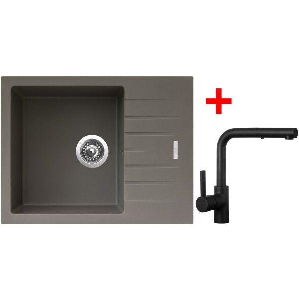Sinks PERFECTO 650 Truffle + ENIGMA S Černá matná