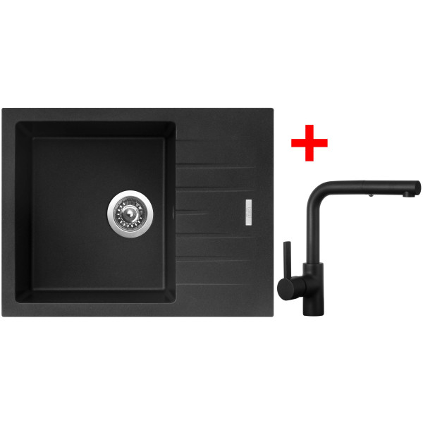 Sinks PERFECTO 650 Metalblack + ENIGMA S Černá matná