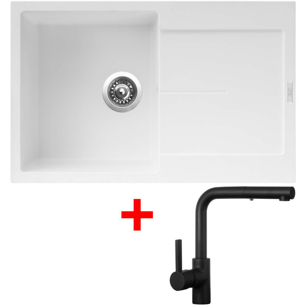 Sinks ULTIMA 790 Milk + ENIGMA S Černá matná