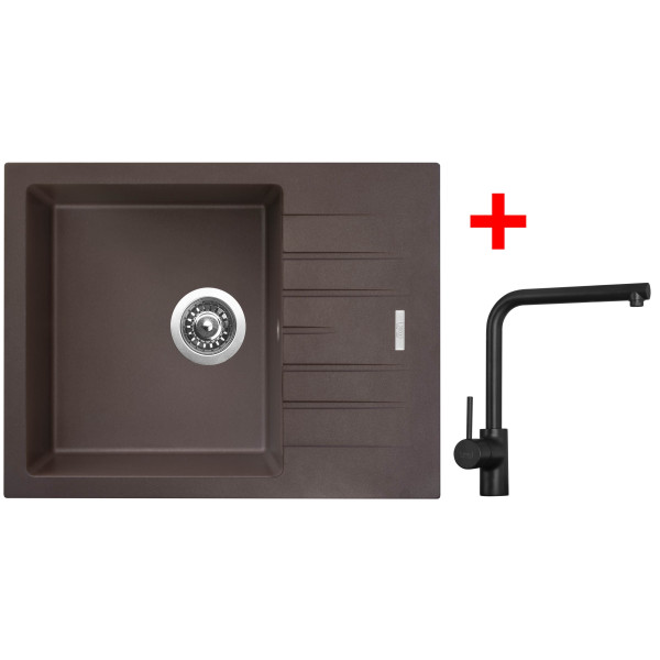 Sinks PERFECTO 650 Marone + ELKA Černá matná