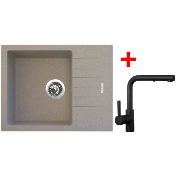 Sinks PERFECTO 650 Avena + ENIGMA S Černá matná