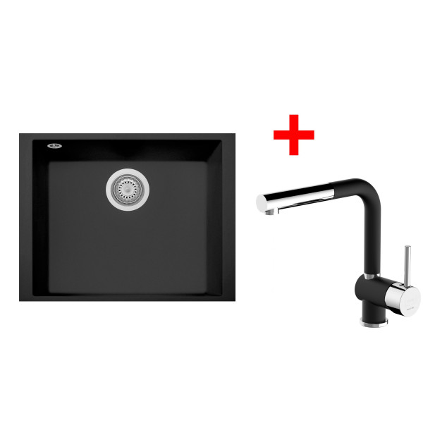Sinks CUBE 490U Nanoblack + MIX 3 P Nanoblack