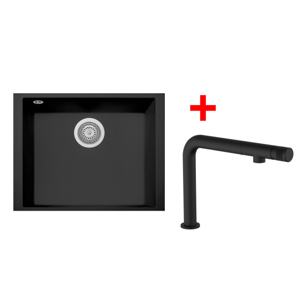 Sinks CUBE 490U Nanoblack + COMFORTA Nanoblack