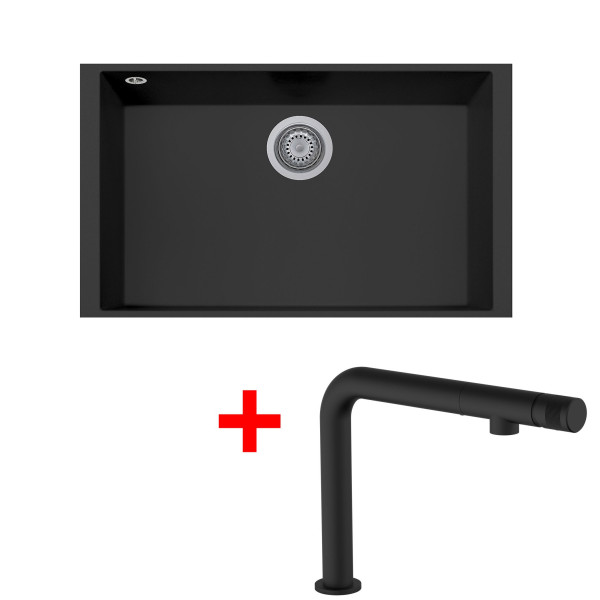 Sinks CUBE 690U Nanoblack + COMFORTA Nanoblack