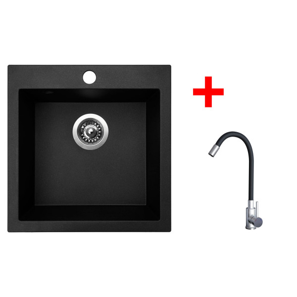 Sinks VIVA 455 Granblack + Elasta nerez/černá