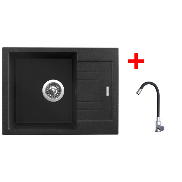 Sinks RAPID 580 Granblack + Elasta nerez/černá