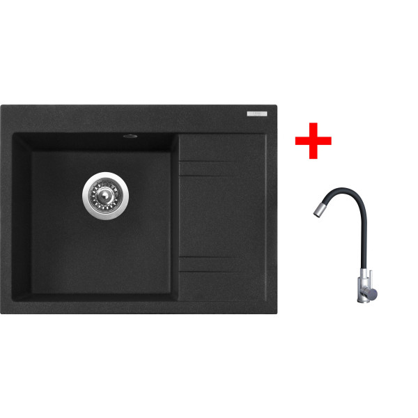 Sinks RIM 650 L Granblack + Elasta nerez/černá