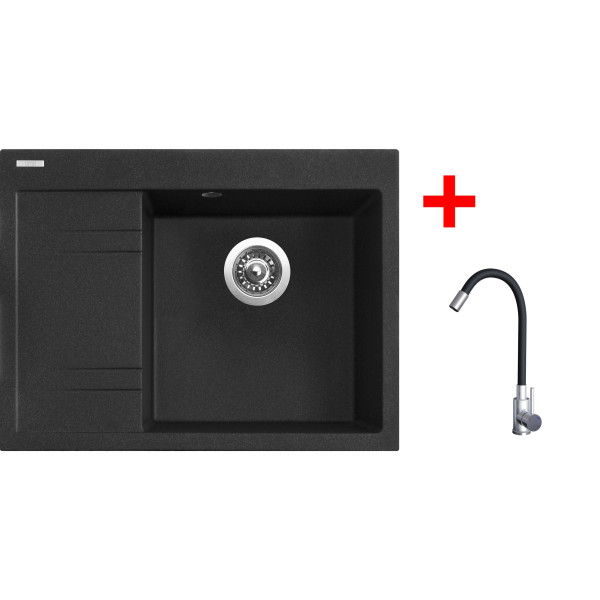 Sinks RIM 650 P Granblack + Elasta nerez/černá