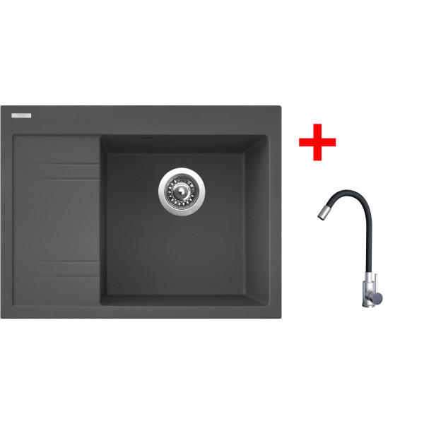 Sinks RIM 650 P Titanium + Elasta nerez/černá