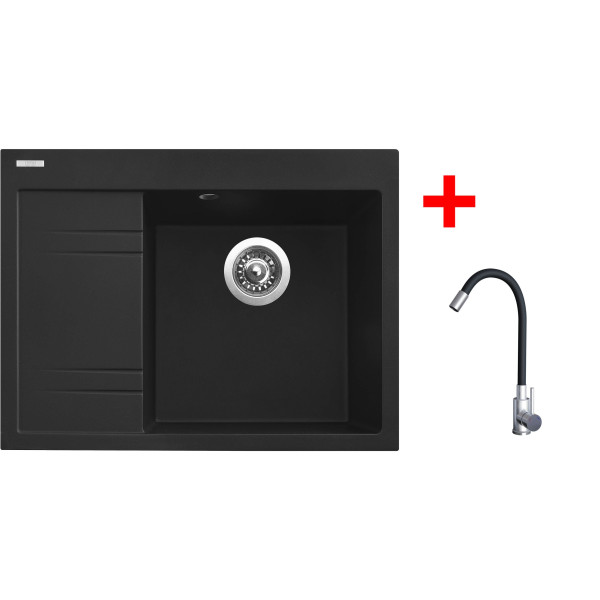 Sinks RIM 650 P Metalblack + Elasta nerez/černá