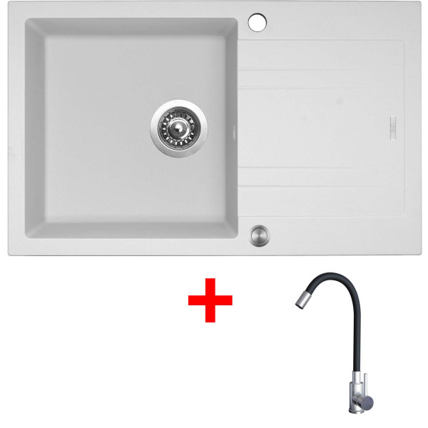 Sinks LINEA 780 XC Milk + Elasta nerez/černá
