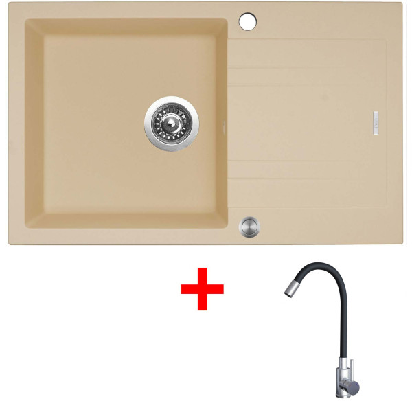 Sinks LINEA 780 XC Sahara + Elasta nerez/černá