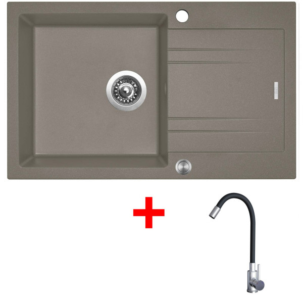 Sinks LINEA 780 XC Truffle + Elasta nerez/černá