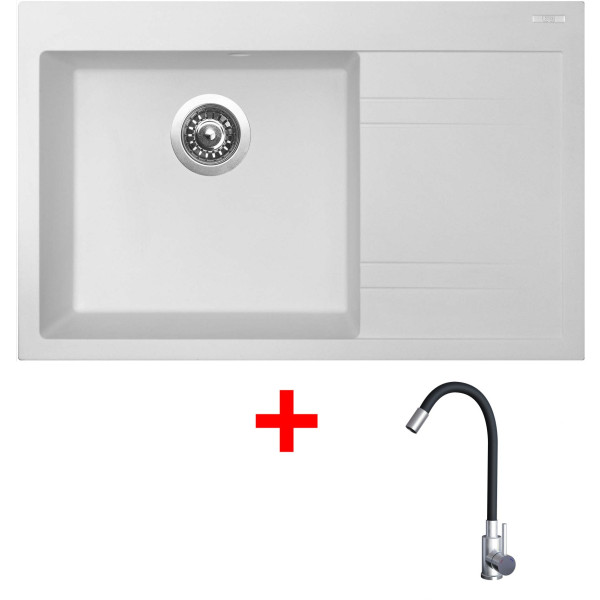 Sinks RIM 780 L Milk + Elasta nerez/černá