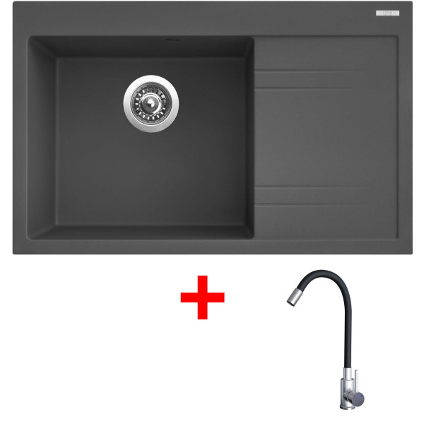 Sinks RIM 780 L Titanium + Elasta nerez/černá