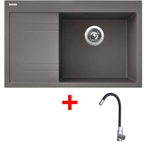 Sinks RIM 780 P Truffle + Elasta nerez/černá