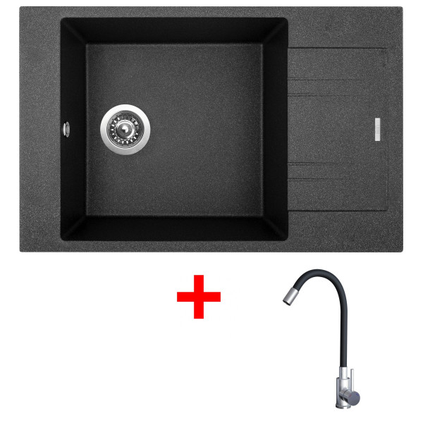 Sinks VARIO 780 Granblack + Elasta nerez/černá