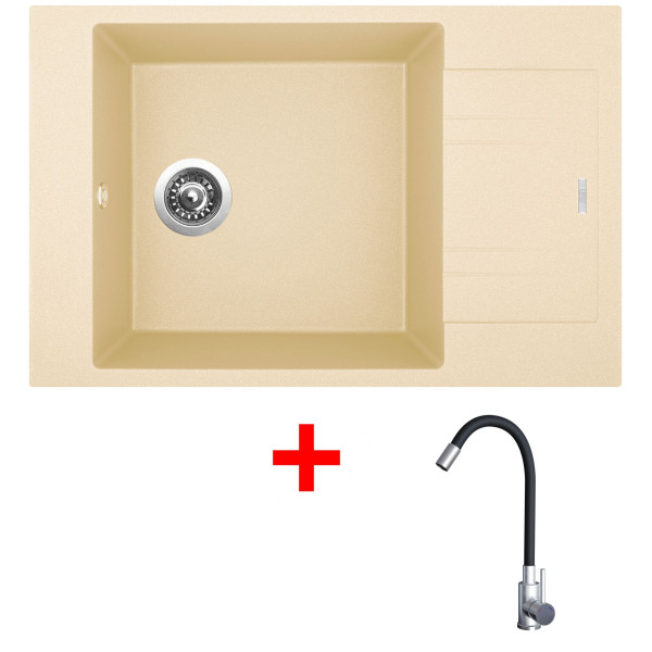 Sinks VARIO 780 Sahara + Elasta nerez/černá