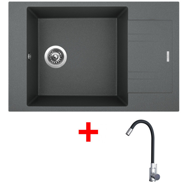 Sinks VARIO 780 Titanium + Elasta nerez/černá