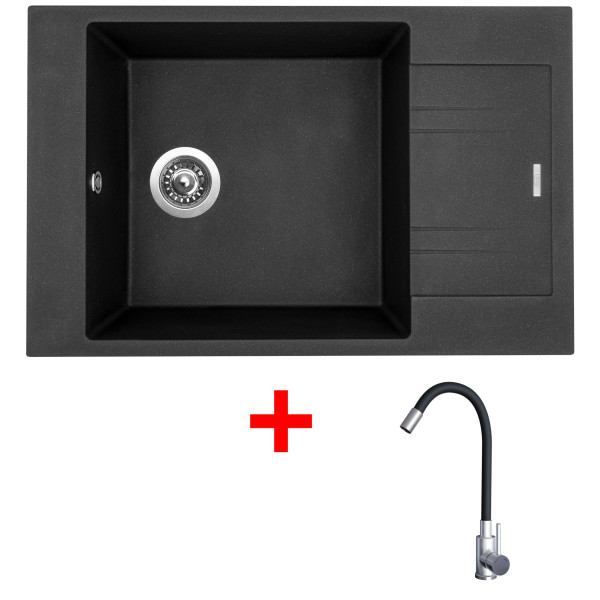 Sinks VARIO 780 Metalblack + Elasta nerez/černá