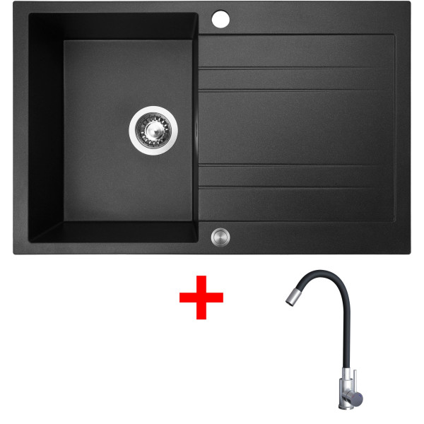 Sinks GRANDE 800 XC Metalblack + Elasta nerez/černá
