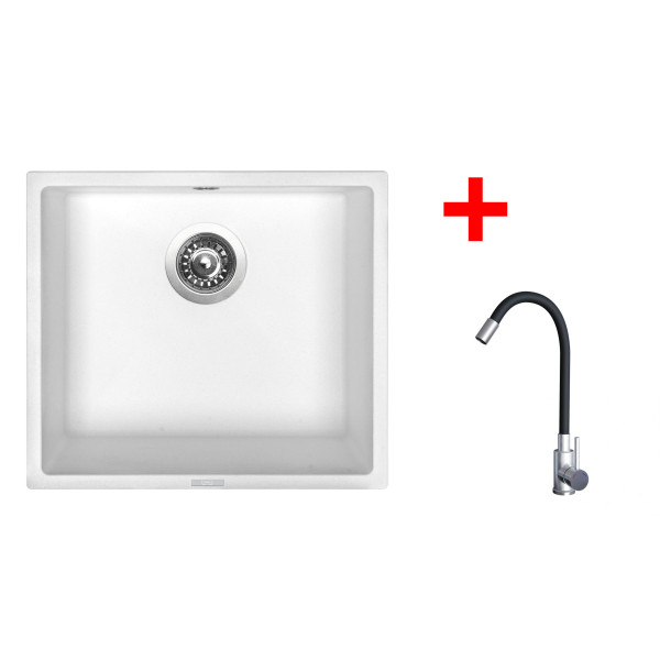 Sinks FRAME 457 Milk + Elasta nerez/černá