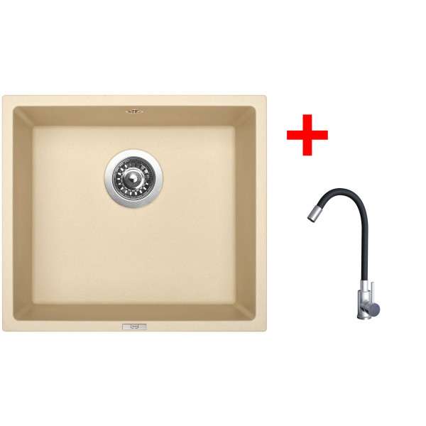 Sinks FRAME 457 Sahara + Elasta nerez/černá