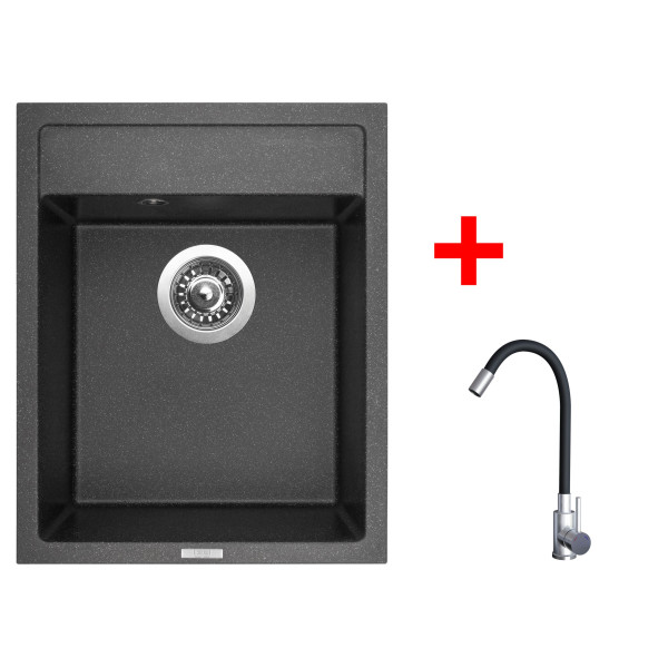Sinks CLASSIC 400 Granblack + Elasta nerez/černá