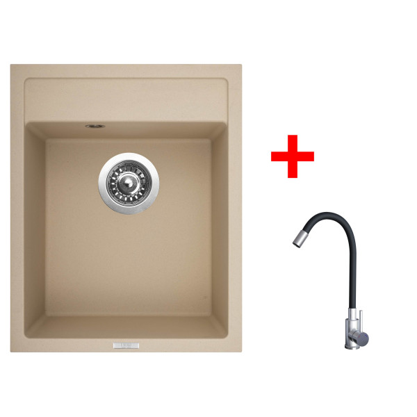 Sinks CLASSIC 400 Sahara + Elasta nerez/černá