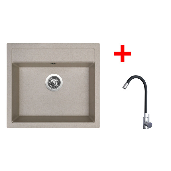 Sinks SOLO 560 Avena + Elasta nerez/černá