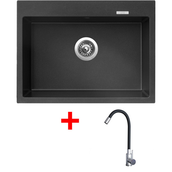 Sinks MAXIMO 680 Metalblack + Elasta nerez/černá