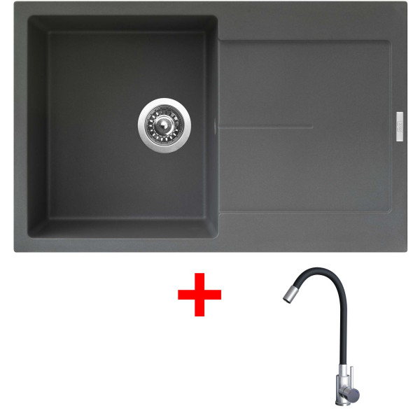 Sinks ULTIMA 790 Titanium + Elasta nerez/černá