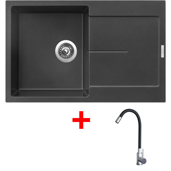 Sinks ULTIMA 790 Metalblack + Elasta nerez/černá