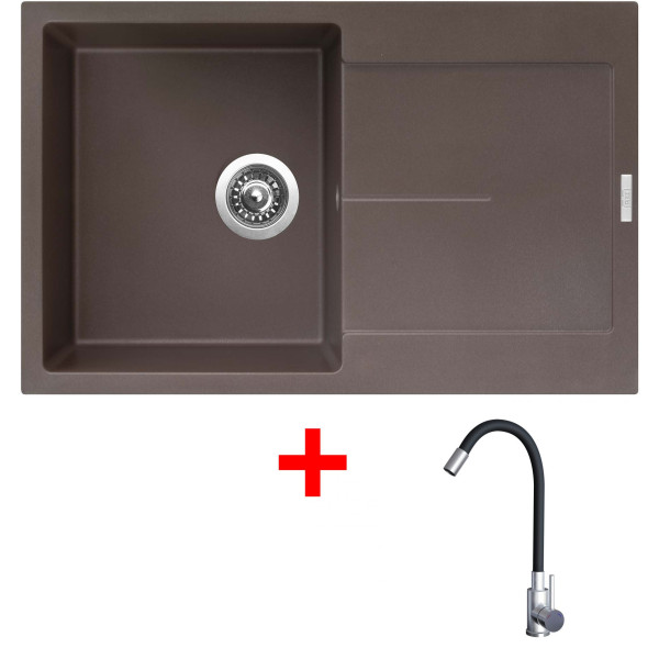 Sinks ULTIMA 790 Marone + Elasta nerez/černá