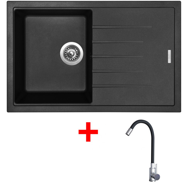 Sinks BEST 780 Pureblack + Elasta nerez/černá