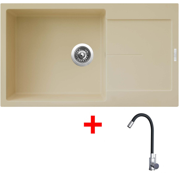 Sinks ULTIMA 860 XXL Sahara + Elasta nerez/černá