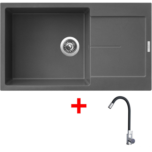 Sinks ULTIMA 860 XXL Titanium + Elasta nerez/černá