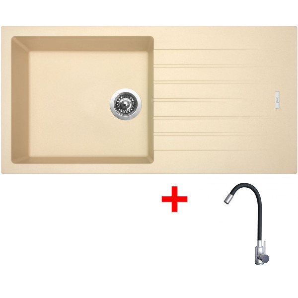 Sinks PERFECTO 1000 Sahara + Elasta nerez/černá