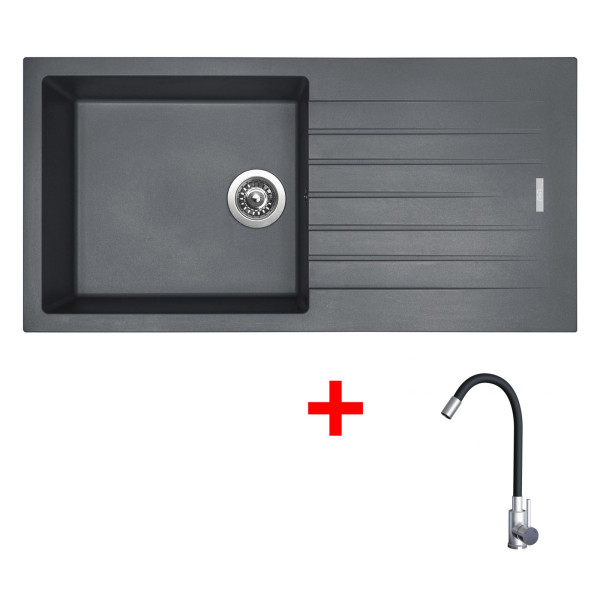 Sinks PERFECTO 1000 Titanium + Elasta nerez/černá