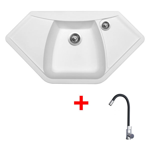 Sinks NAIKY 980 Milk + Elasta nerez/černá