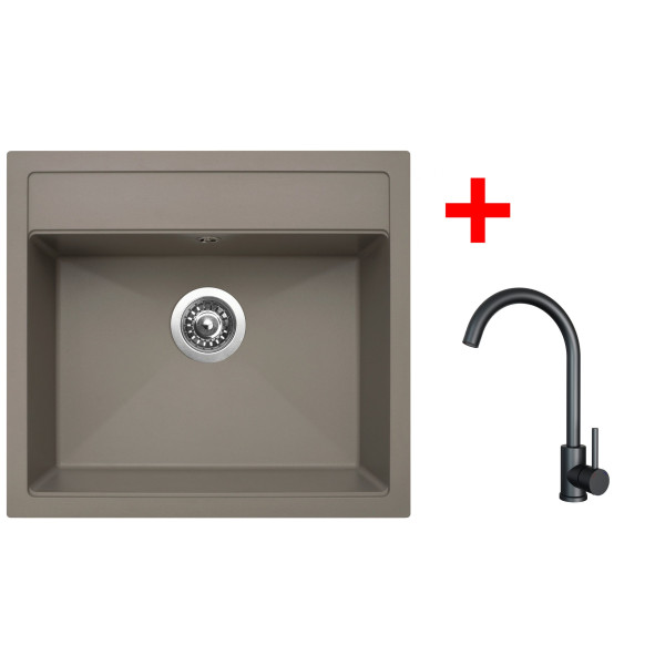 Sinks SOLO 560 Truffle + ARCO černá matná