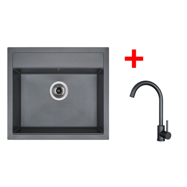 Sinks SOLO 560 Titanium + ARCO černá matná