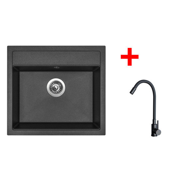 Sinks SOLO 560 Metalblack + ELASTA černá matná