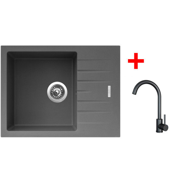 Sinks PERFECTO 650 Titanium + ARCO černá matná