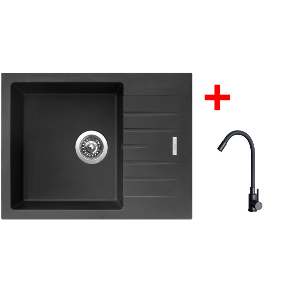 Sinks PERFECTO 650 Pureblack + ELASTA černá matná