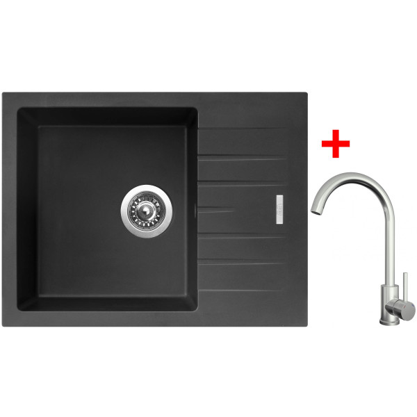 Sinks PERFECTO 650 Pureblack + ARCO celonerezová